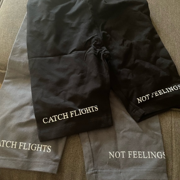 Catch Flights Not Feelings Biker Shorts - Picture 2 of 2